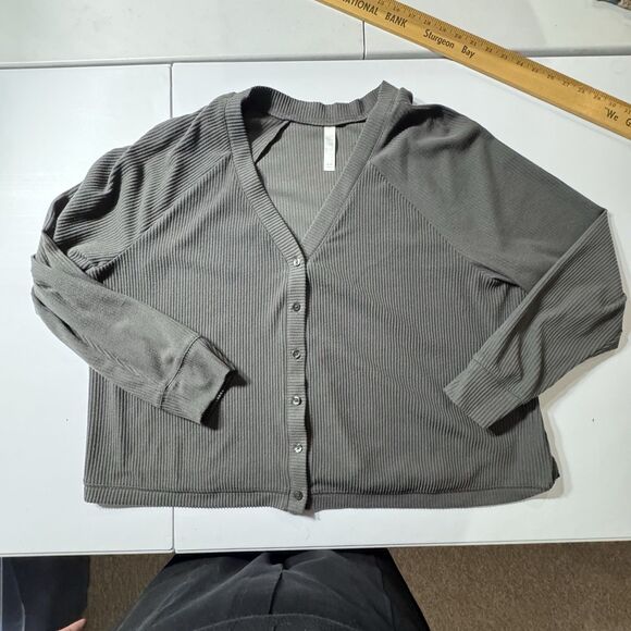 Cacique pahama set ribbed button up top floral pants grey Size 2X 22/24 - Picture 2 of 15